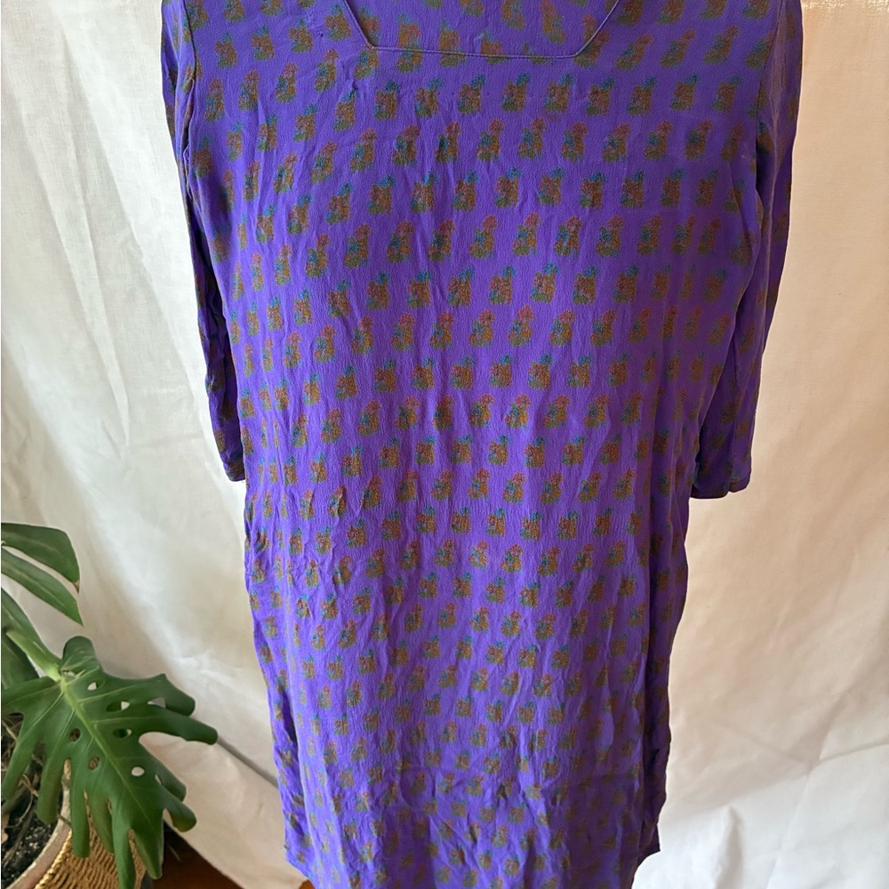 Purple Patterned Indian Style Women's Tunic